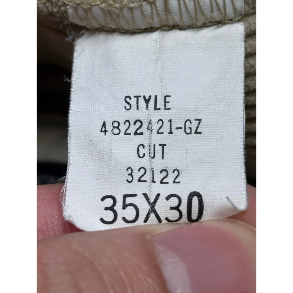 Vintage Polo Ralph Lauren Andrew Pant 35x30 Tan Wide Wale Corduroy Pleated Cords